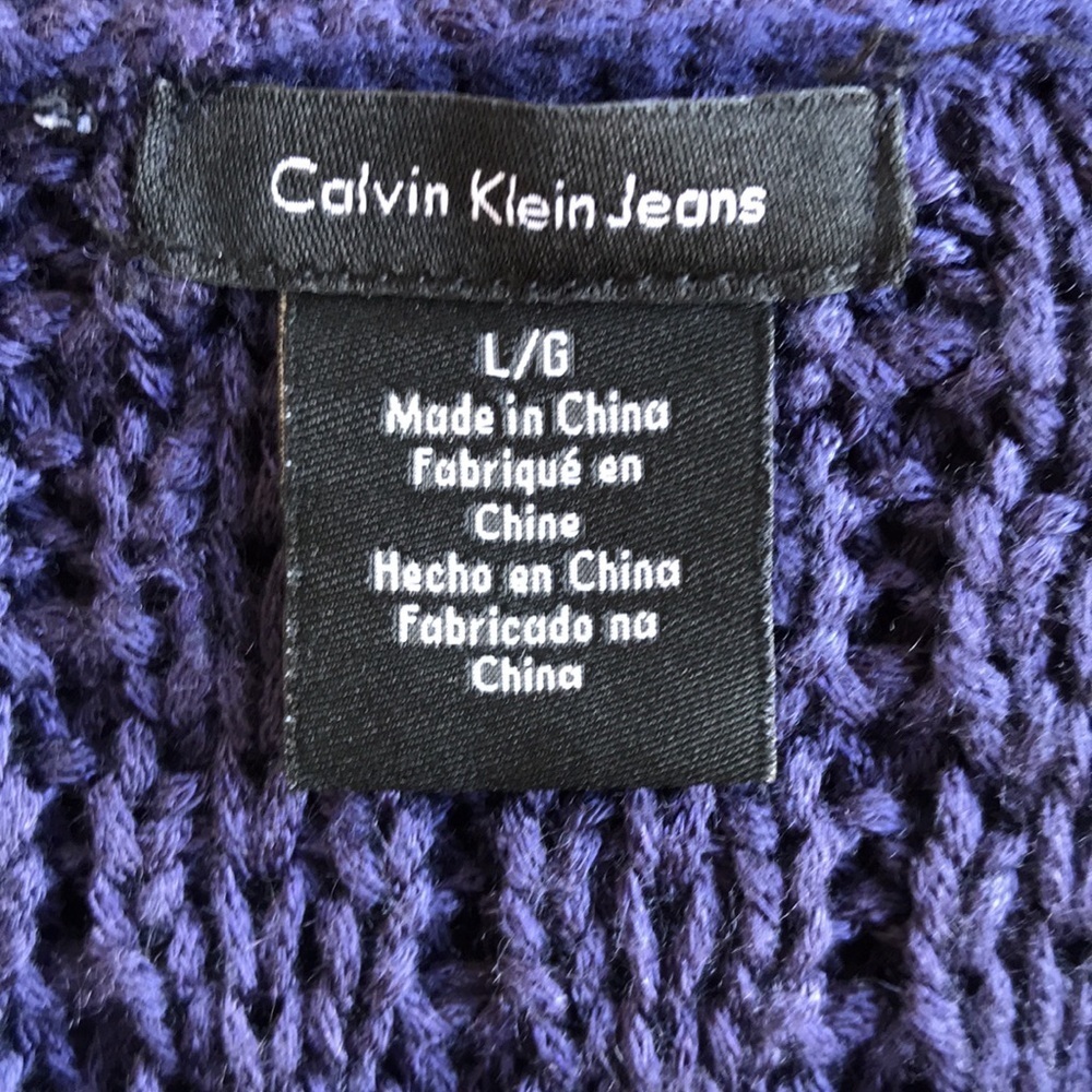Calvin Klein Jeans navy acrylic sweater, size L - Picture 7 of 8